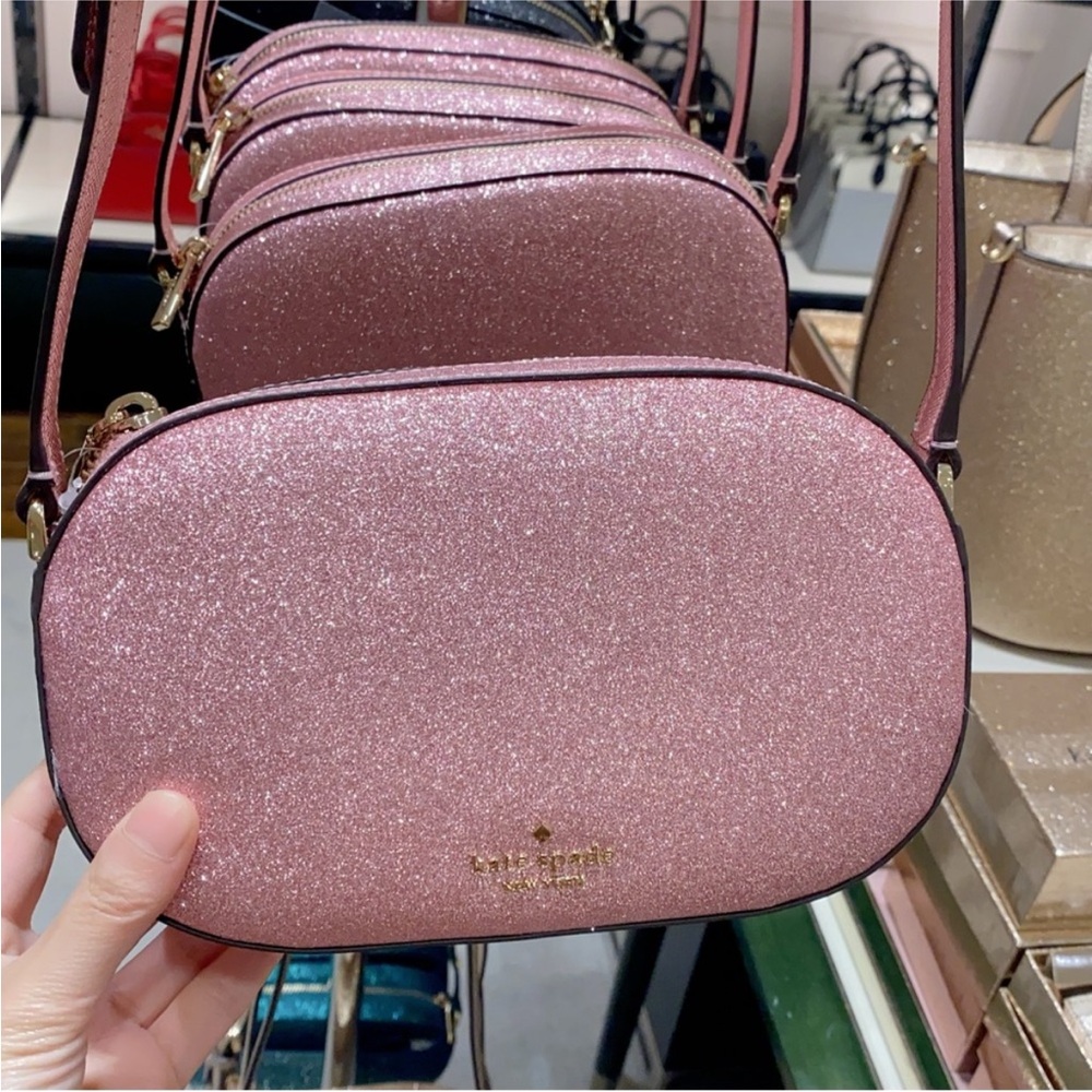 NWOT Kate Spade Pink Glitter Crossbody Bag